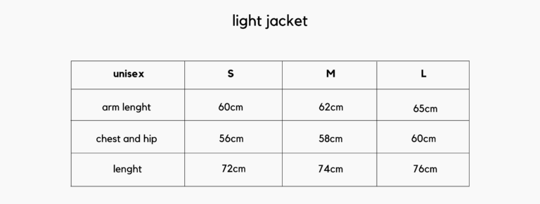 Light Jackets Size